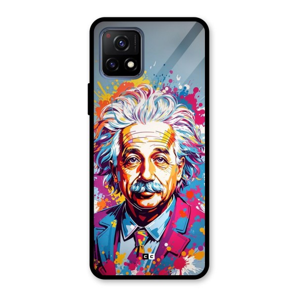 Einstein illustration Glass Back Case for Vivo Y72 5G