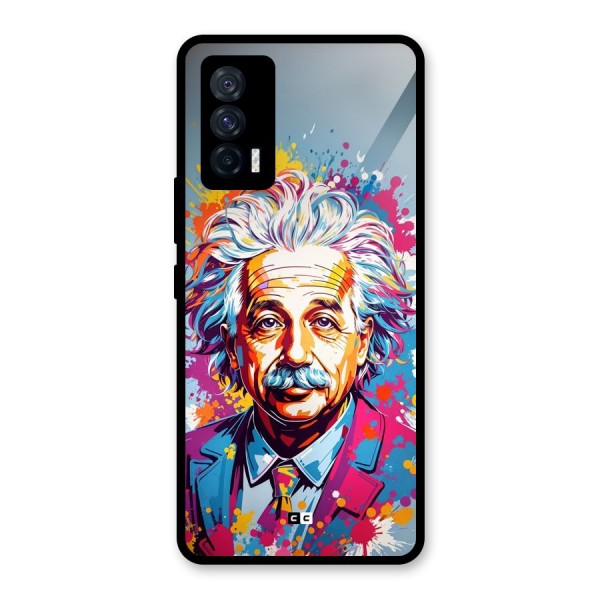 Einstein illustration Glass Back Case for Vivo iQOO 7 5G