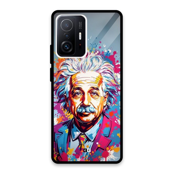 Einstein illustration Glass Back Case for Xiaomi 11T Pro