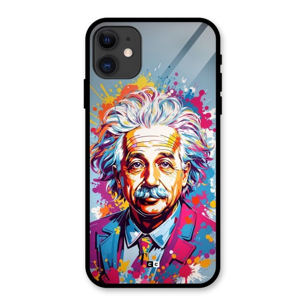 Einstein illustration Glass Back Case for iPhone 11