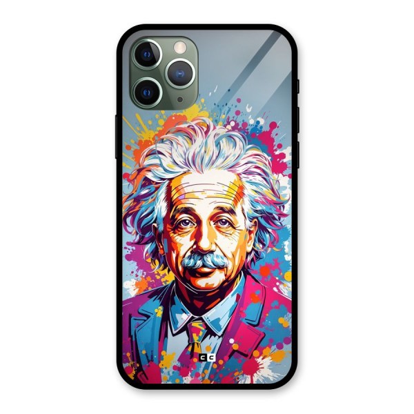 Einstein illustration Glass Back Case for iPhone 11 Pro
