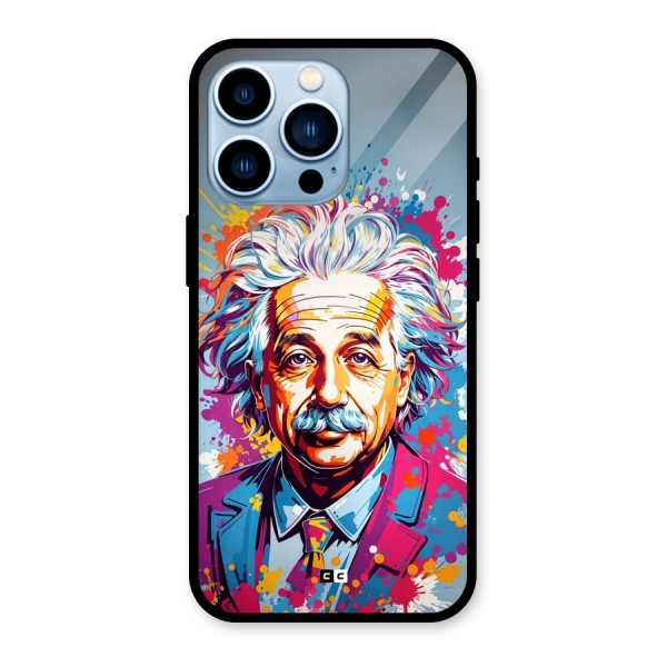 Einstein illustration Glass Back Case for iPhone 13 Pro