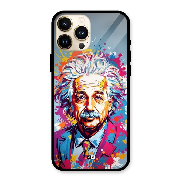 Einstein illustration Glass Back Case for iPhone 13 Pro Max