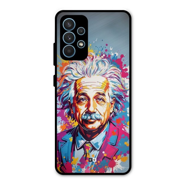 Einstein illustration Metal Back Case for Galaxy A32