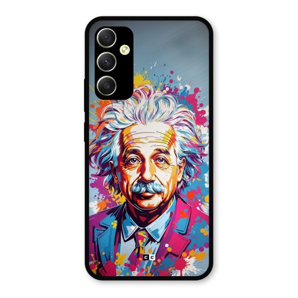 Einstein illustration Metal Back Case for Galaxy A34