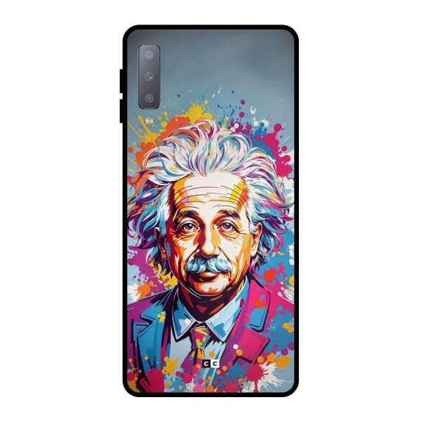 Einstein illustration Metal Back Case for Galaxy A7 (2018)