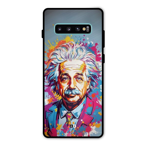 Einstein illustration Metal Back Case for Galaxy S10 Plus