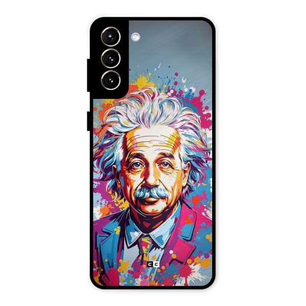 Einstein illustration Metal Back Case for Galaxy S21 Plus
