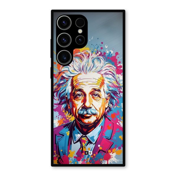 Einstein illustration Metal Back Case for Galaxy S23 Ultra