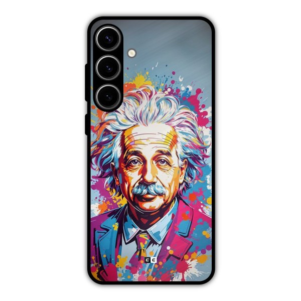 Einstein illustration Metal Back Case for Galaxy S24 Plus