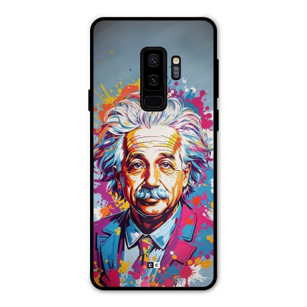 Einstein illustration Metal Back Case for Galaxy S9 Plus