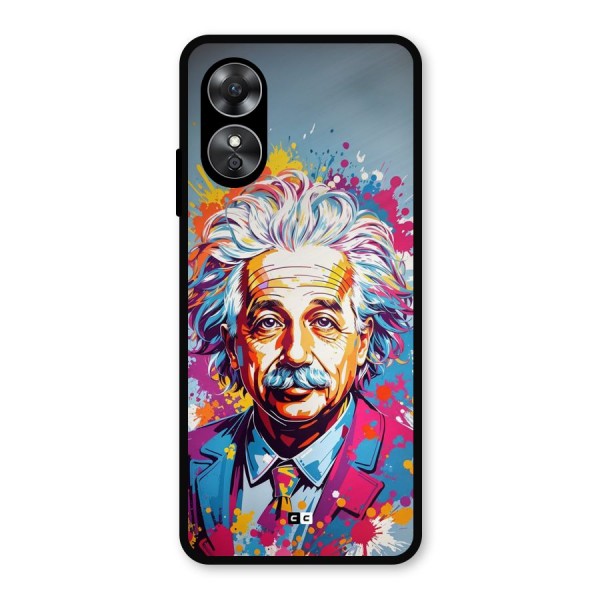 Einstein illustration Metal Back Case for Oppo A17