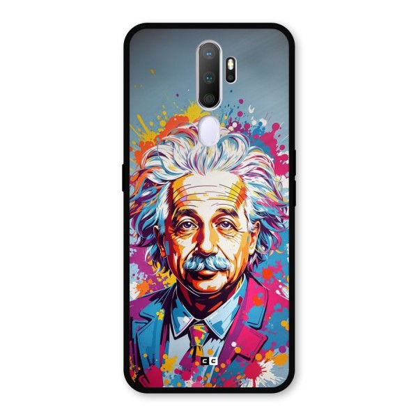 Einstein illustration Metal Back Case for Oppo A5 (2020)