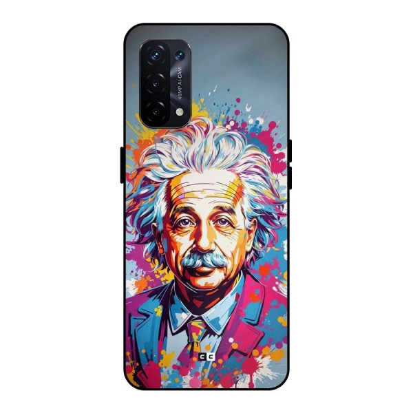 Einstein illustration Metal Back Case for Oppo A74 5G