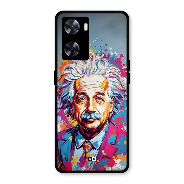 Einstein illustration Metal Back Case for Oppo A77s