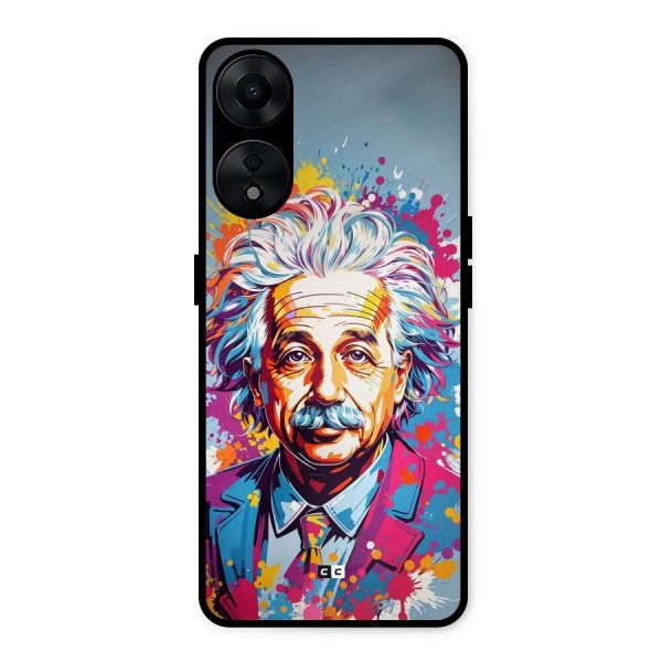 Einstein illustration Metal Back Case for Oppo A78 5G