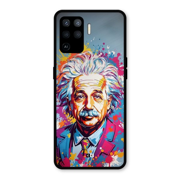 Einstein illustration Metal Back Case for Oppo F19 Pro