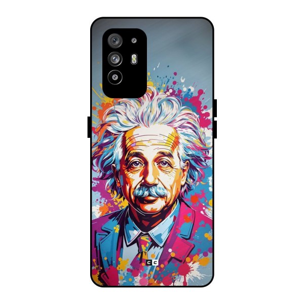 Einstein illustration Metal Back Case for Oppo F19 Pro Plus 5G
