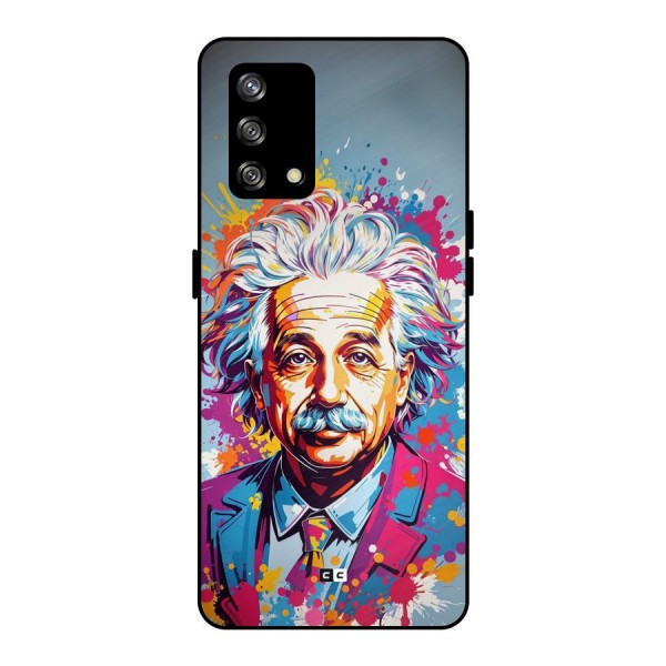 Einstein illustration Metal Back Case for Oppo F19s