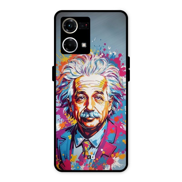Einstein illustration Metal Back Case for Oppo F21 Pro 4G