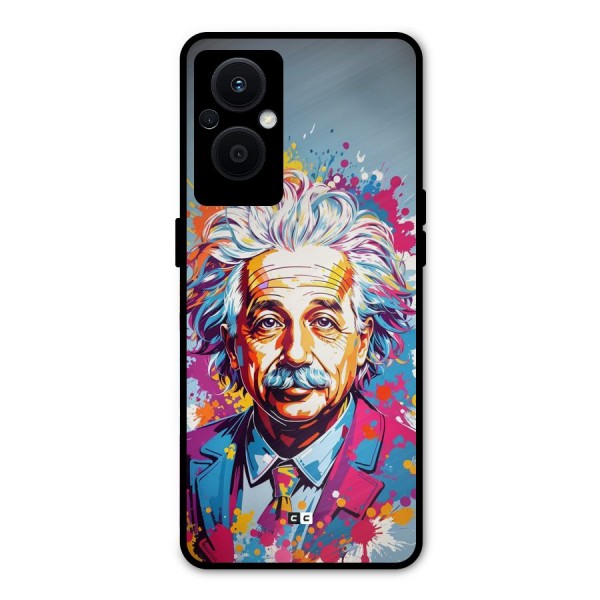 Einstein illustration Metal Back Case for Oppo F21 Pro 5G