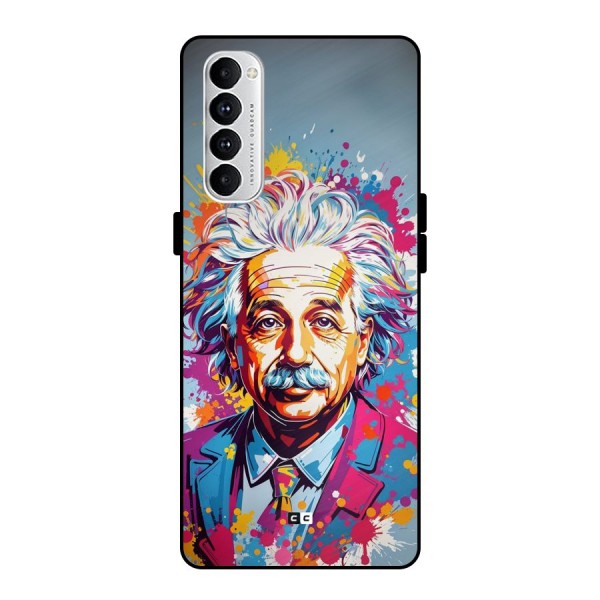 Einstein illustration Metal Back Case for Oppo Reno4 Pro