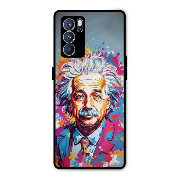 Einstein illustration Metal Back Case for Oppo Reno6 Pro 5G