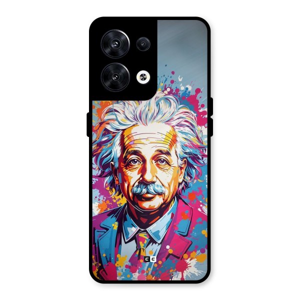 Einstein illustration Metal Back Case for Oppo Reno8 5G