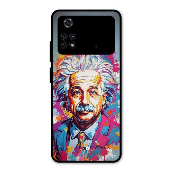 Einstein illustration Metal Back Case for Poco M4 Pro 4G