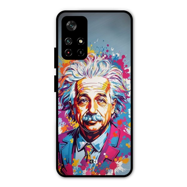 Einstein illustration Metal Back Case for Poco M4 Pro 5G
