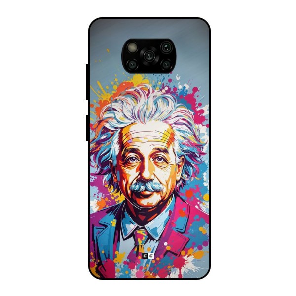 Einstein illustration Metal Back Case for Poco X3