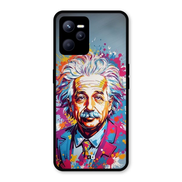 Einstein illustration Metal Back Case for Realme C35