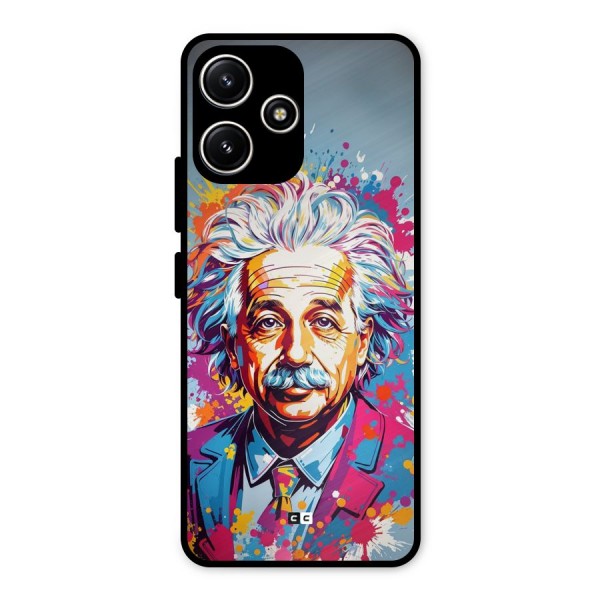 Einstein illustration Metal Back Case for Redmi 12 5G