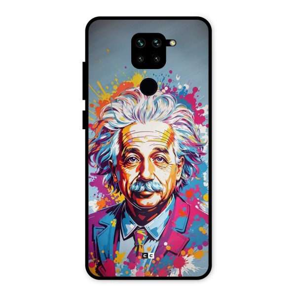 Einstein illustration Metal Back Case for Redmi Note 9