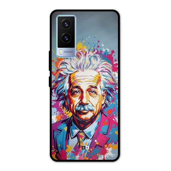 Einstein illustration Metal Back Case for Vivo V21e 5G