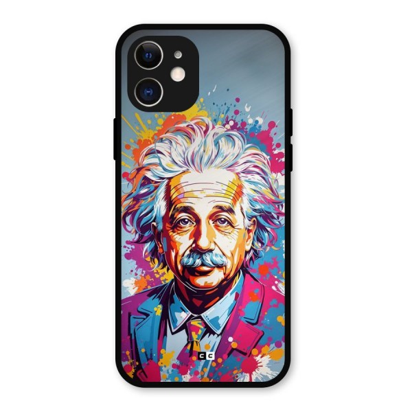 Einstein illustration Metal Back Case for iPhone 12
