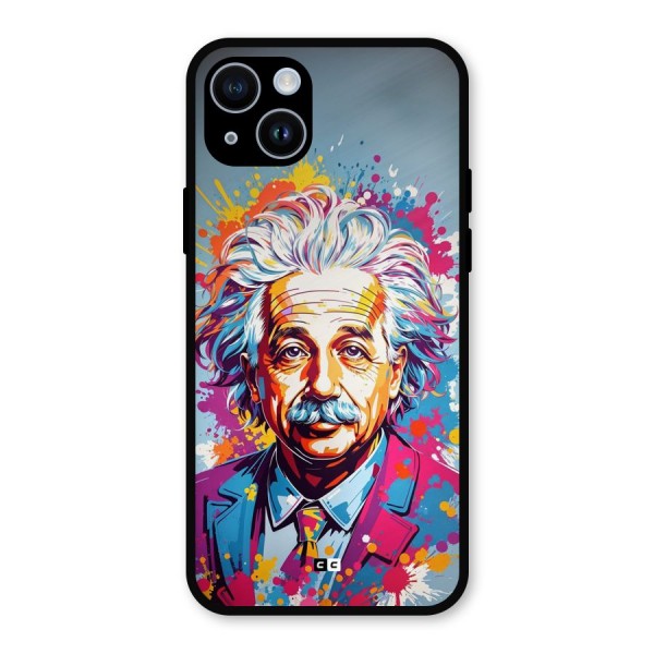 Einstein illustration Metal Back Case for iPhone 14