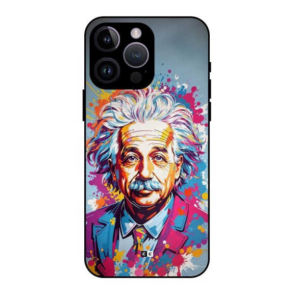 Einstein illustration Metal Back Case for iPhone 14 Pro Max