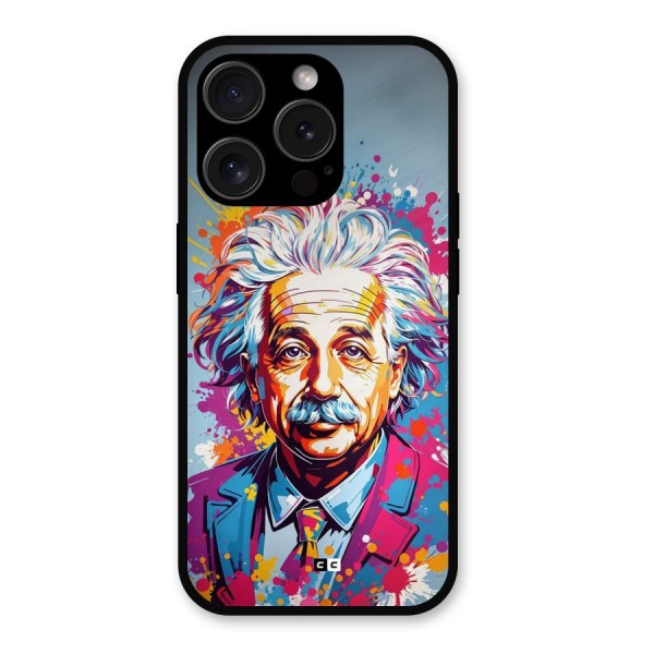 Einstein illustration Metal Back Case for iPhone 15 Pro