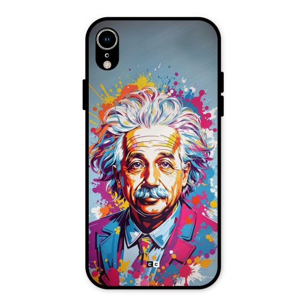 Einstein illustration Metal Back Case for iPhone XR