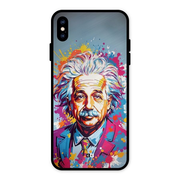 Einstein illustration Metal Back Case for iPhone XS Max