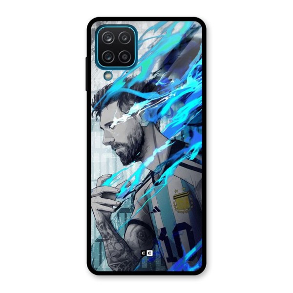 Electrifying Soccer Star Glass Back Case for Galaxy A12