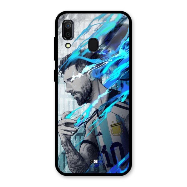 Electrifying Soccer Star Glass Back Case for Galaxy A30