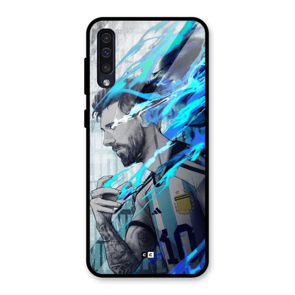 Electrifying Soccer Star Glass Back Case for Galaxy A30s