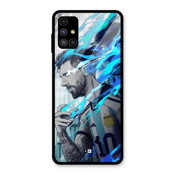 Electrifying Soccer Star Glass Back Case for Galaxy M51