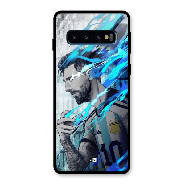 Electrifying Soccer Star Glass Back Case for Galaxy S10