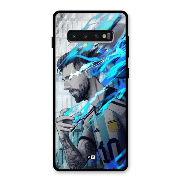 Electrifying Soccer Star Glass Back Case for Galaxy S10 Plus