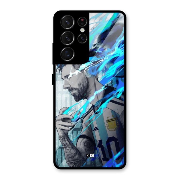 Electrifying Soccer Star Glass Back Case for Galaxy S21 Ultra 5G
