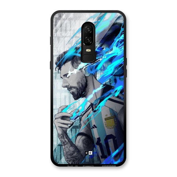 Electrifying Soccer Star Glass Back Case for OnePlus 6