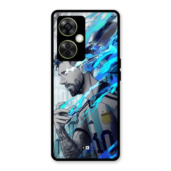 Electrifying Soccer Star Glass Back Case for OnePlus Nord CE 3 Lite